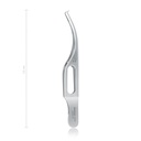 Iris/suture tweezers BARRAQUER (Colibri), 0.4mm, L 7.5cm, 1 x 2 teeth, 45°, with platform