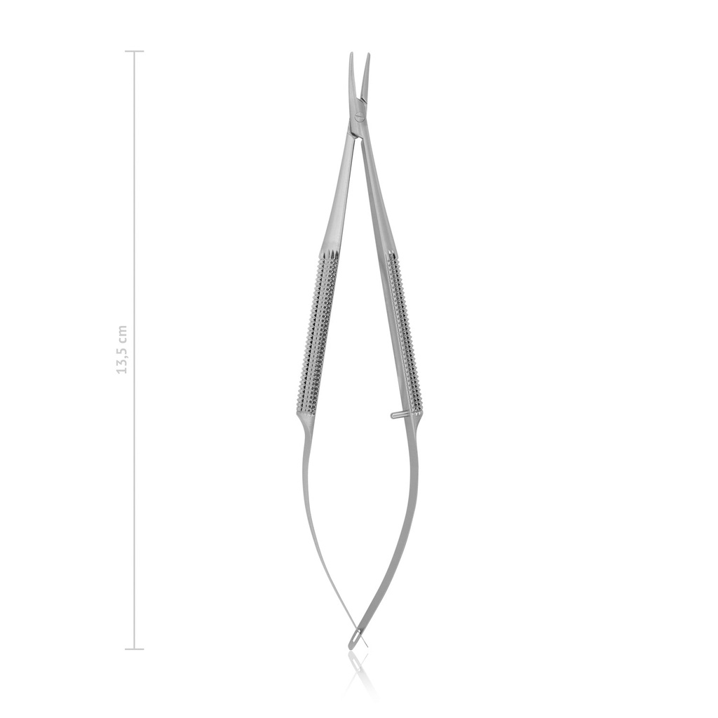 Needle holder BARRAQUER, 10 x 1 mm, L 13.5 cm, curved, standard, without ratchet