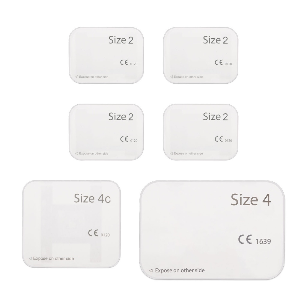 Starterset Imaging Plates for DigiVet® CR PREMIUM Contains: 4 x IP size 2 and 1 x IP size 4c and IP size 4 (54 x76)