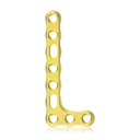 EickLoxx Small Contour 2.2, L-plate right, 9-hole, System 1,7/2.3mm, yellow,  18 x 39 mm