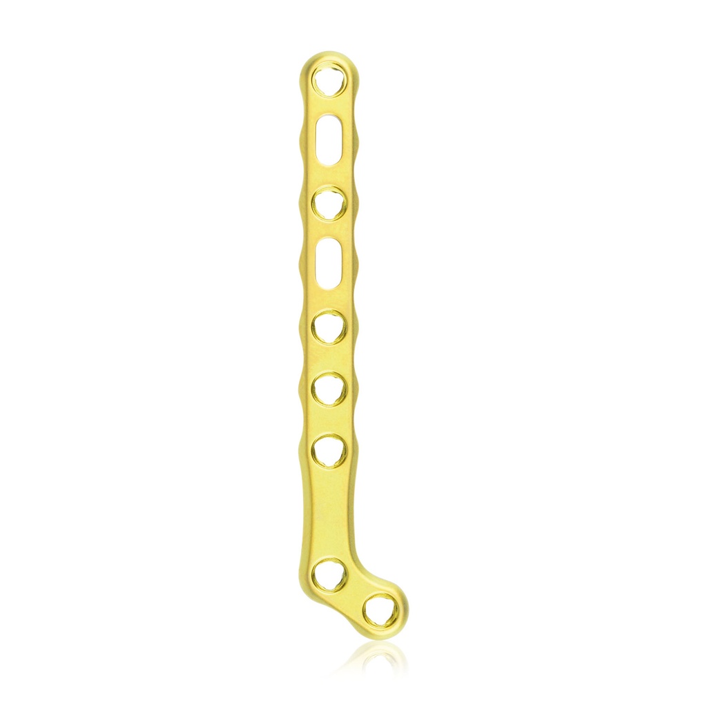 EickLoxx Small Contour 2.2, hockey plate right, 9 holes, system 1.7/2.3mm, yellow, 11 x 58 mm