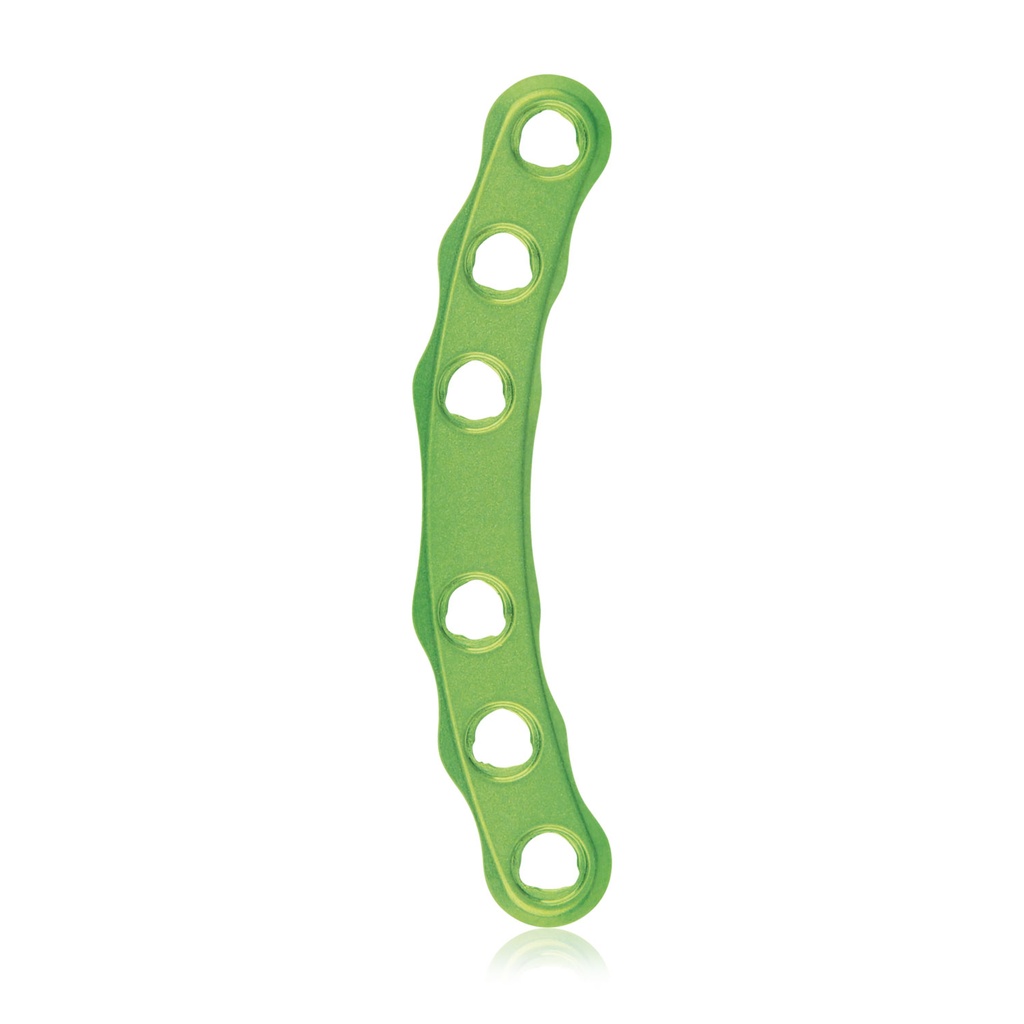 EickLoxx Small Contour 2.2, C-plate, 6-hole, system 1.7/2.3mm, green, 6 x 40 mm