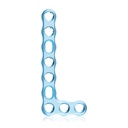 EickLoxx Small Contour 3.0, L-plate right, 9-hole, system 2.7/3.5mm, light blue, 24 x 56 mm