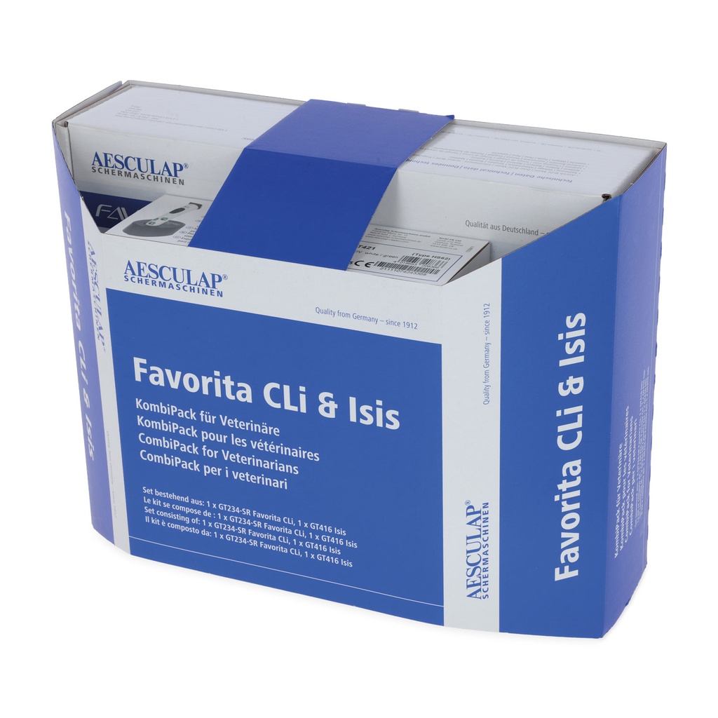 Favorita CLi (1 battery, signal red) & Isis - combo pack for veterinarians