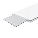 Attachable tray made of hardened plastic 390x300x6 mm with holding device for rails