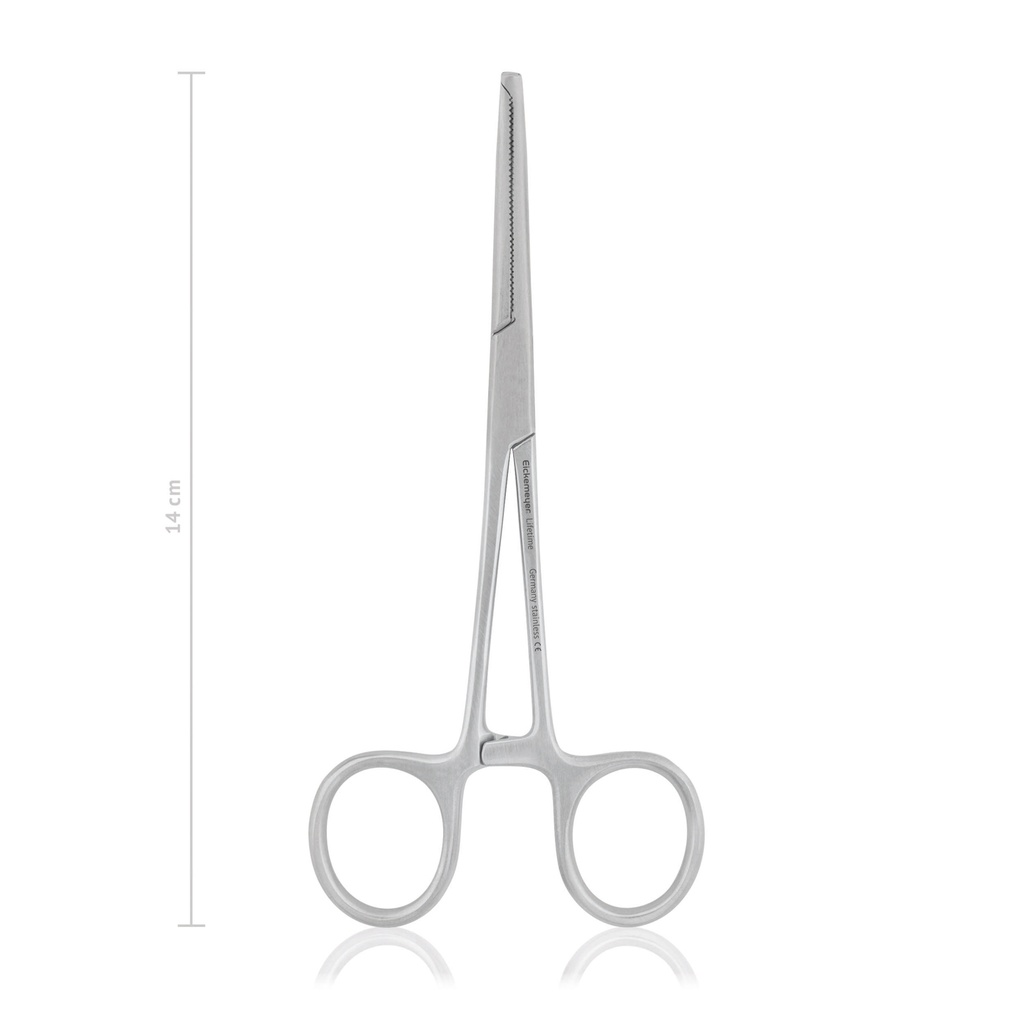 Haemostatic forceps Kocher-Ochsner, curved, 14 cm, 1x2 teeth 