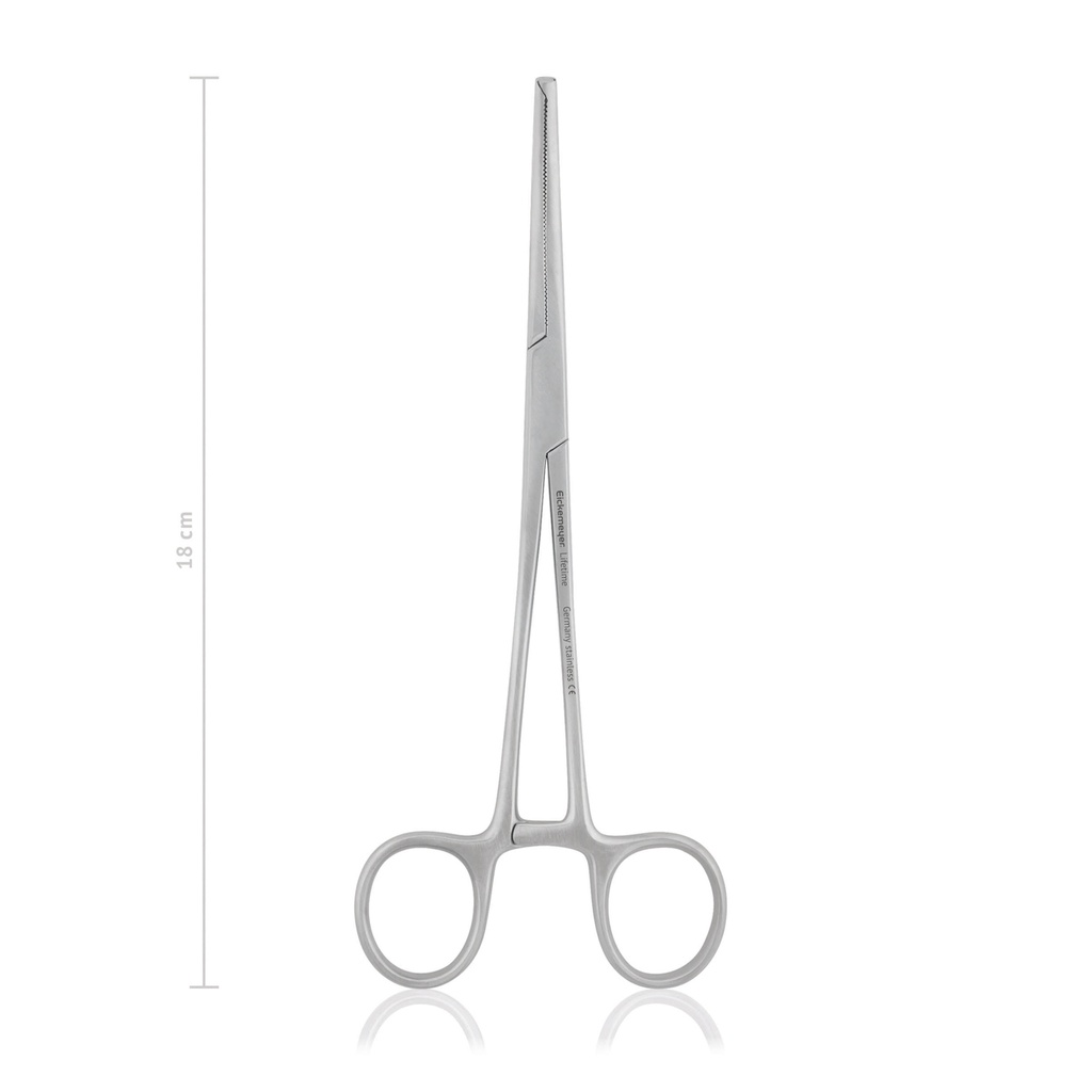 Haemostatic forceps Kocher-Ochsner, curved, 18 cm, 1x2 teeth 