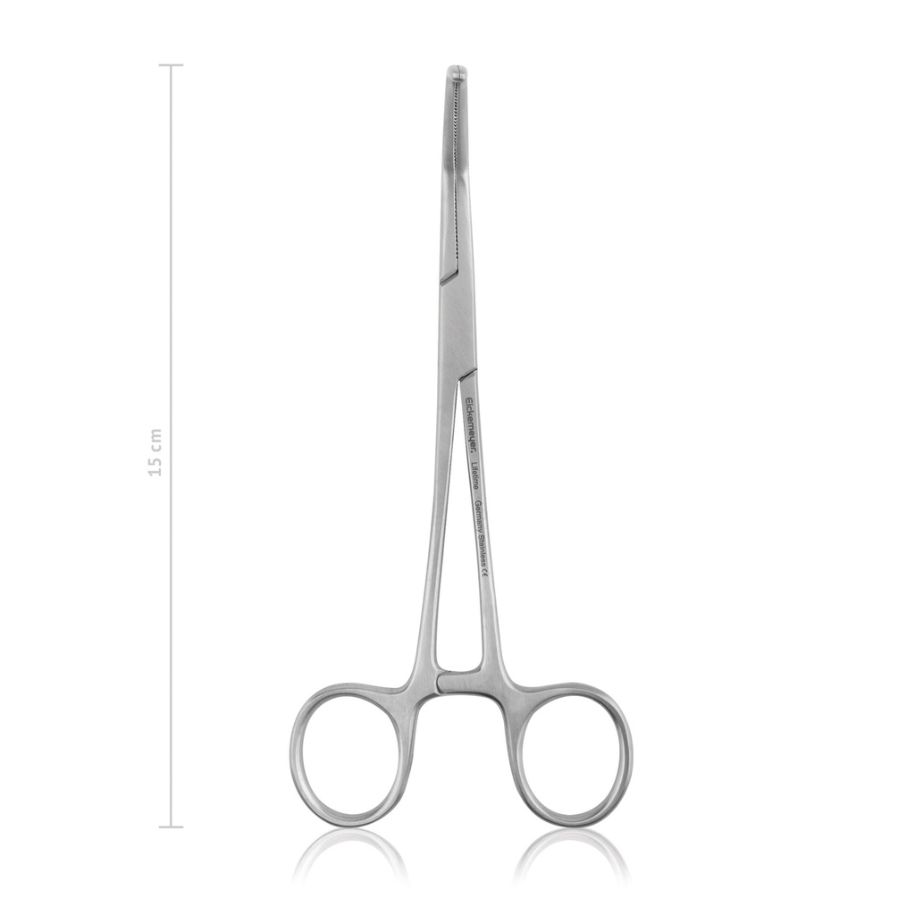 Haemostatic forceps Satinsky, 15 cm, curved, atraumatic jaws 