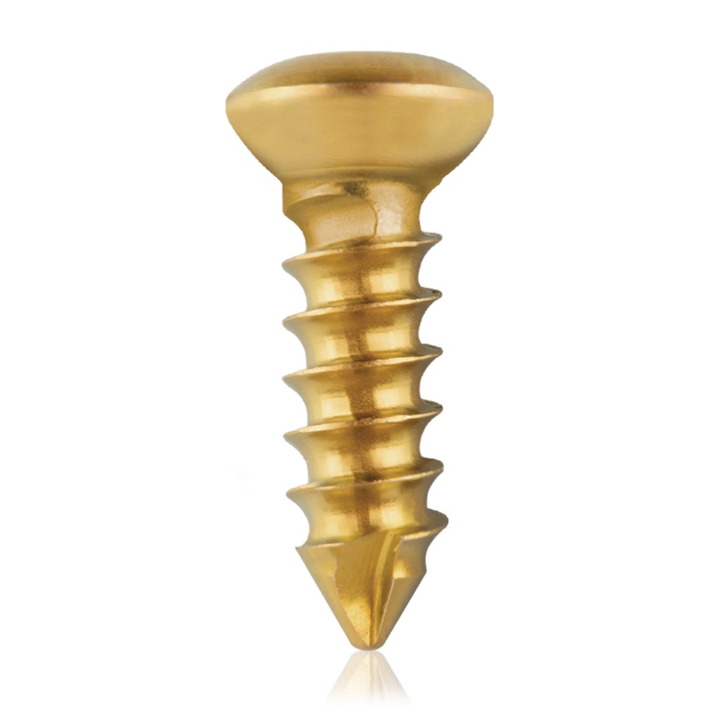 Cortical Screw, D=3,5mm; L=10mm self tapping, titanium, total length: 12 mm