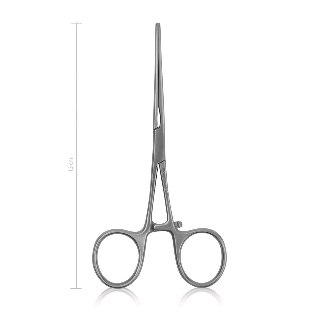 Intestinal forceps Baby-Kocher, 13 cm, straight, very elastic, length wise grip 