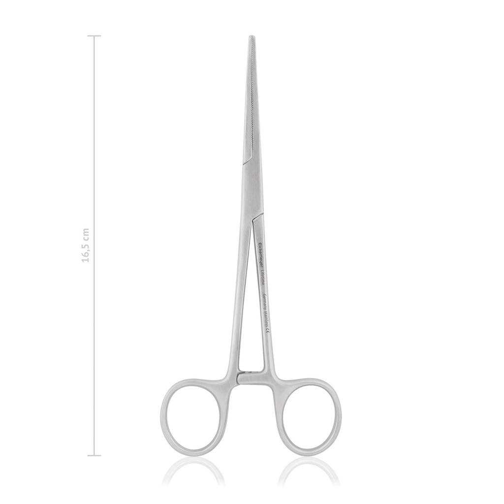 Intestinal forceps Doyen, curved, 16,5 cm, cross grip 