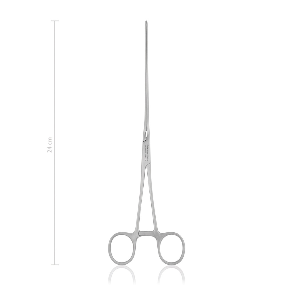 Intestinal forceps Doyen, 24 cm, curved, elastic blades, lengthwise grip 