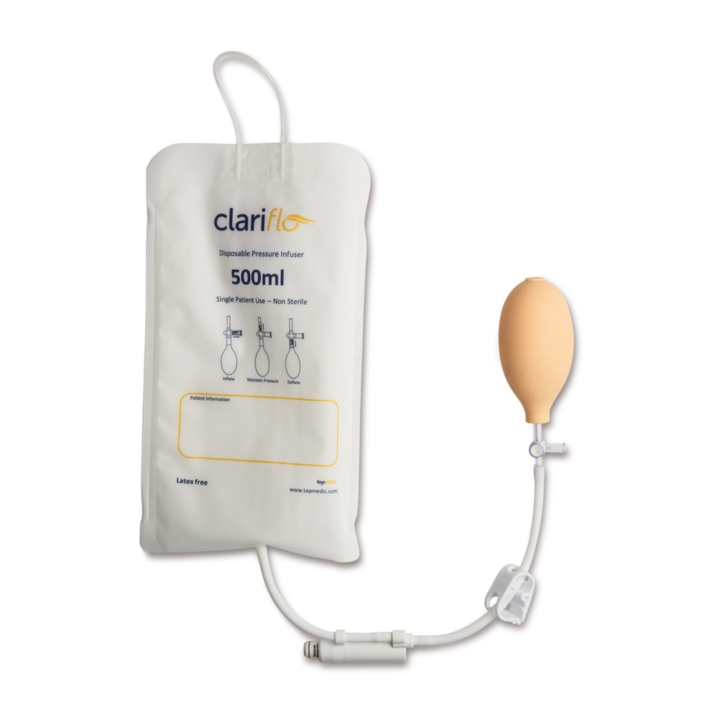 Pressure infusion cuff with manometer, 500 ml, with pressure ball 