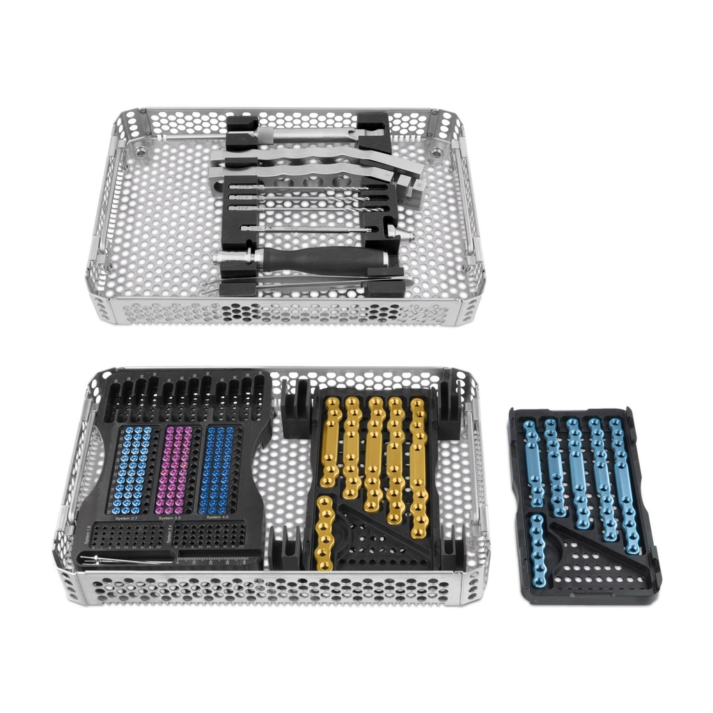 EickLoxx Large multiaxial Locking Plate  Titanium Osteosynthesis Set, complete  consisting of: