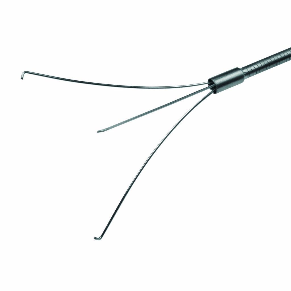 Foreign body grasper with hooks, flexible, 3 claws, Ø = 1.0 mm, L = 120 cm