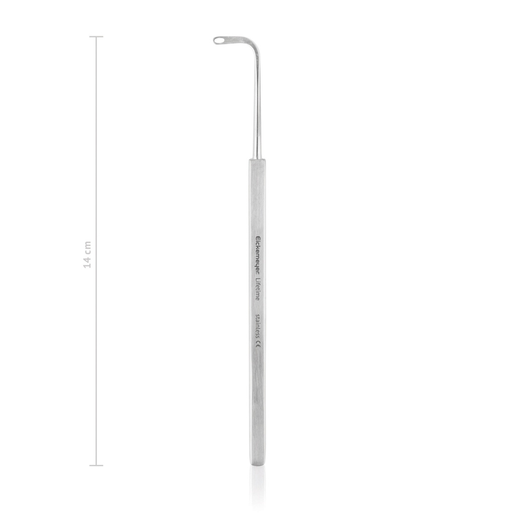 Gass retinal detachment hook with oval hole,1,5 mm, 13mm, L =14 cm 