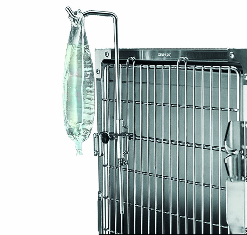 IV Holder, large, length 889 mm Attaches to the cage door 