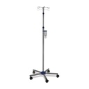 I. V. stand, portable, stainless steel, adjustable (height) 