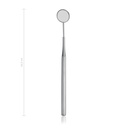 Dental mirror with handle, 22 mm diam.  