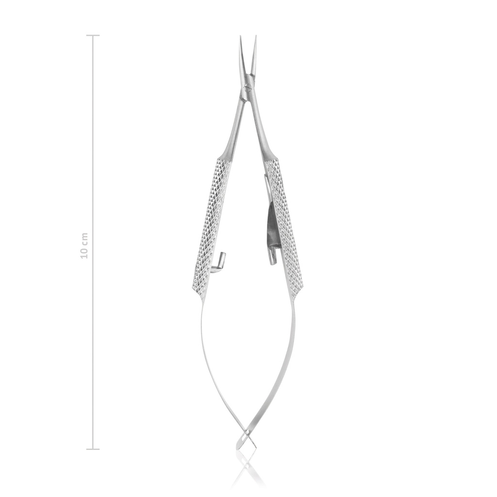 Eye needle holder Barraquer-Troutmann, 10 cm, curved, with ratchet 