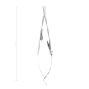 Eye needle holder Castroviejo, 14 cm, straight, with ratchet 