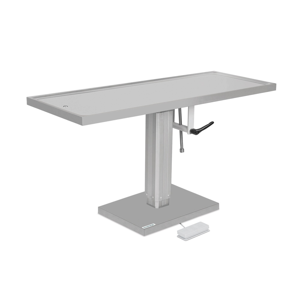 Operating table with stainless steel top 50 x 130 cm / electr. pump one directional tilt mechanism