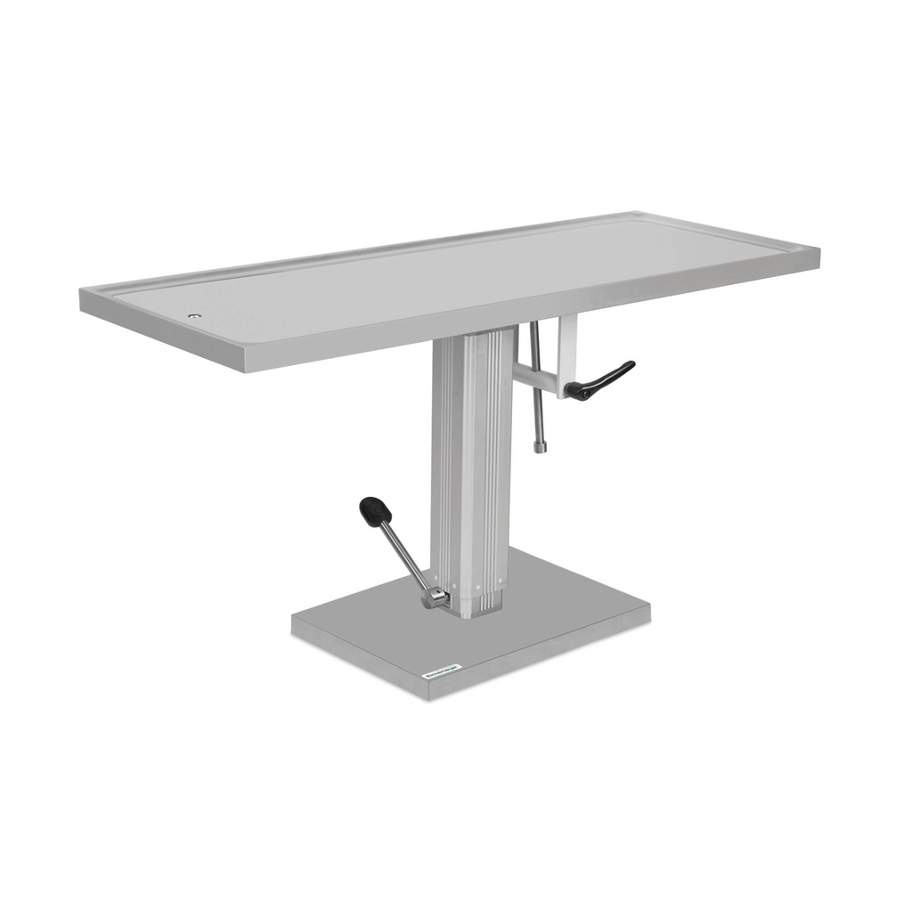 Operating table with stainless steel top 50 x 130 cm / hydraulic pump one directional tilt mechanism / 90°