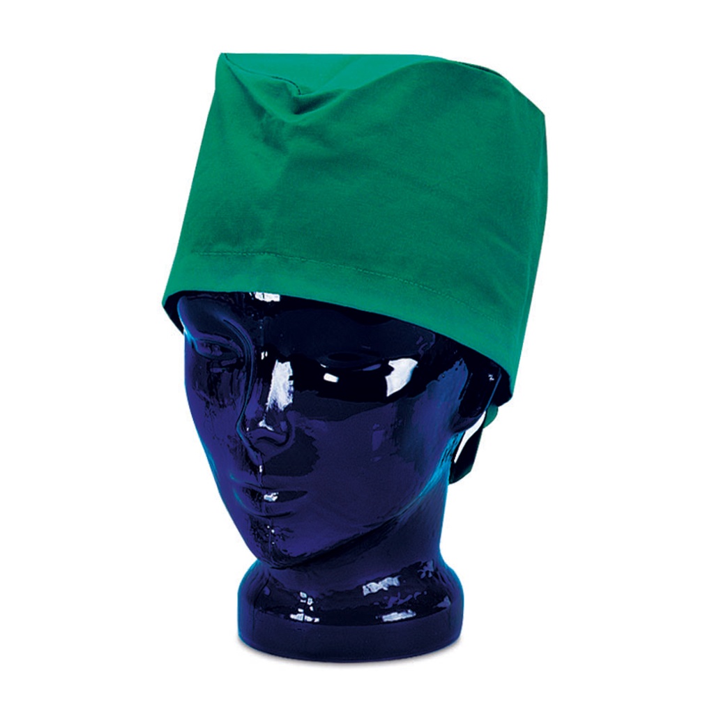 Surgeon cap, green, universal size, cotton 