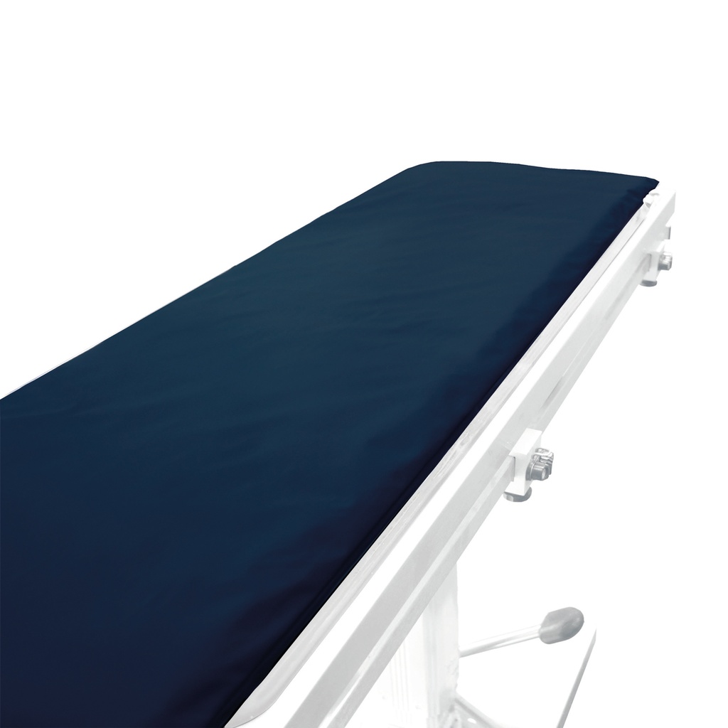 Soft mat for treatment/operating table made of waterproof outer material, blue colour, washing machine up to 95° C