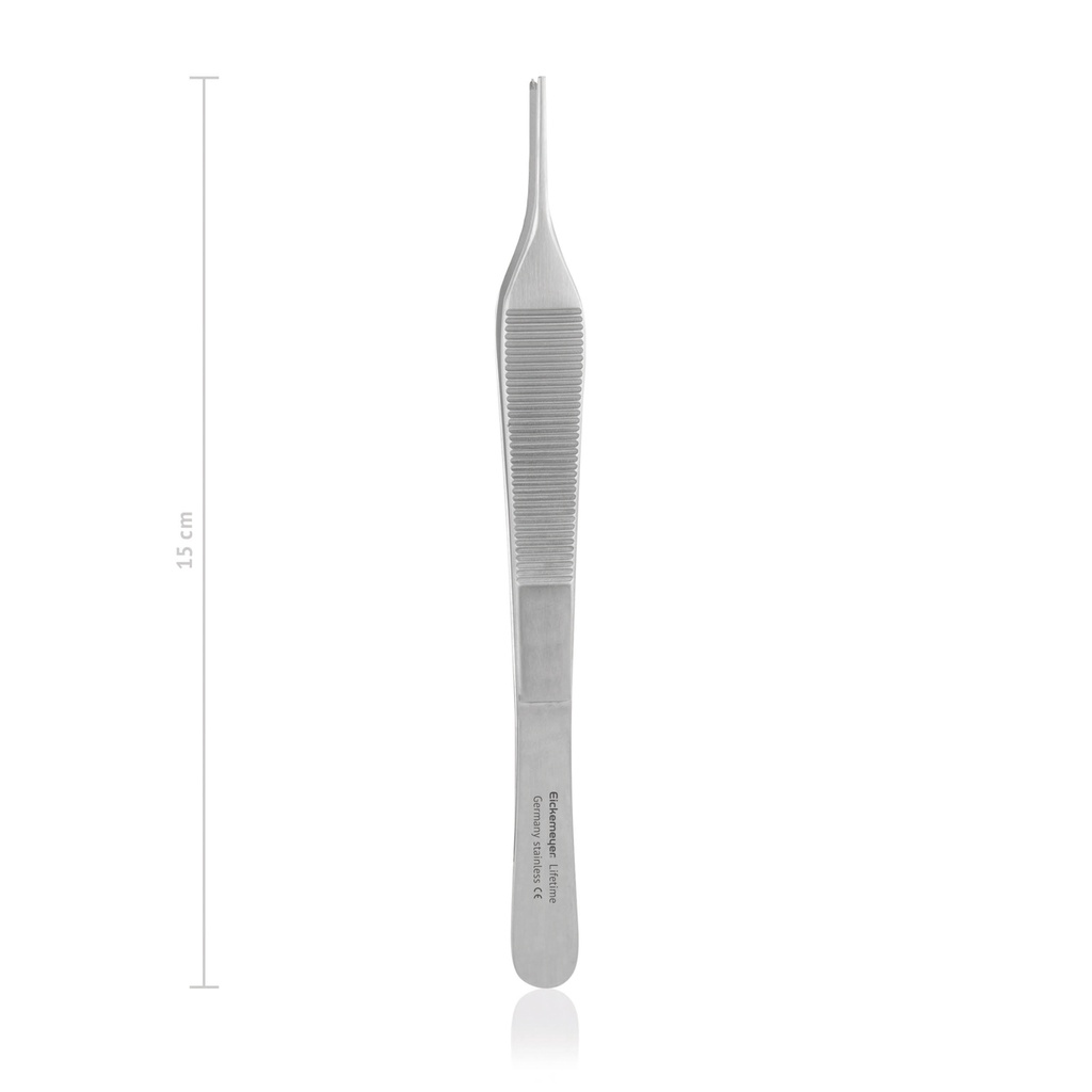 Tissue forceps Adson, 15 cm, 1x2 teeth  