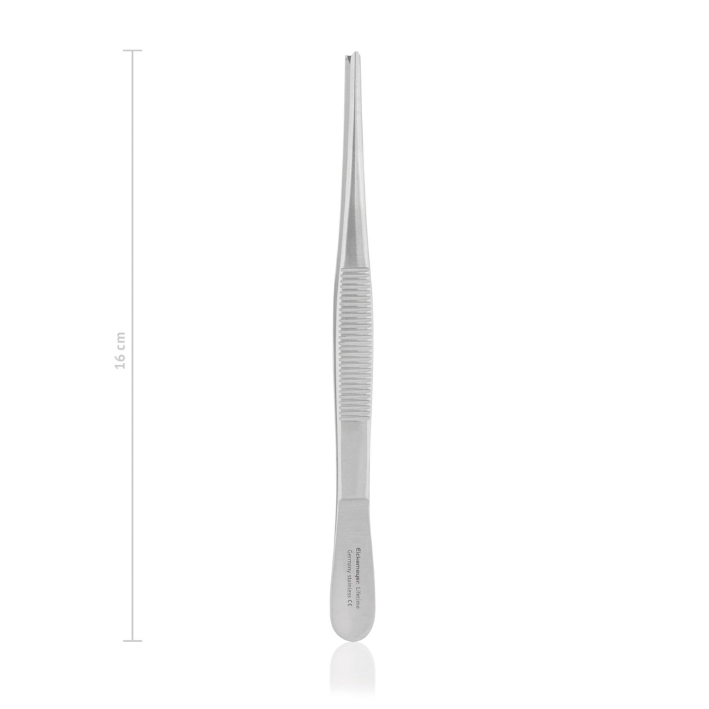 Tissue forceps Standard, 1x2 teeth, 16cm  