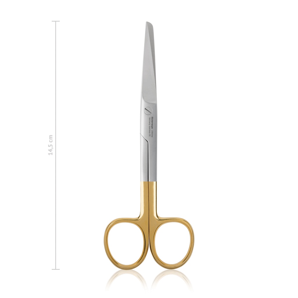 Surgical scissors, curved, sharp/blunt, TC, 14,5 cm 