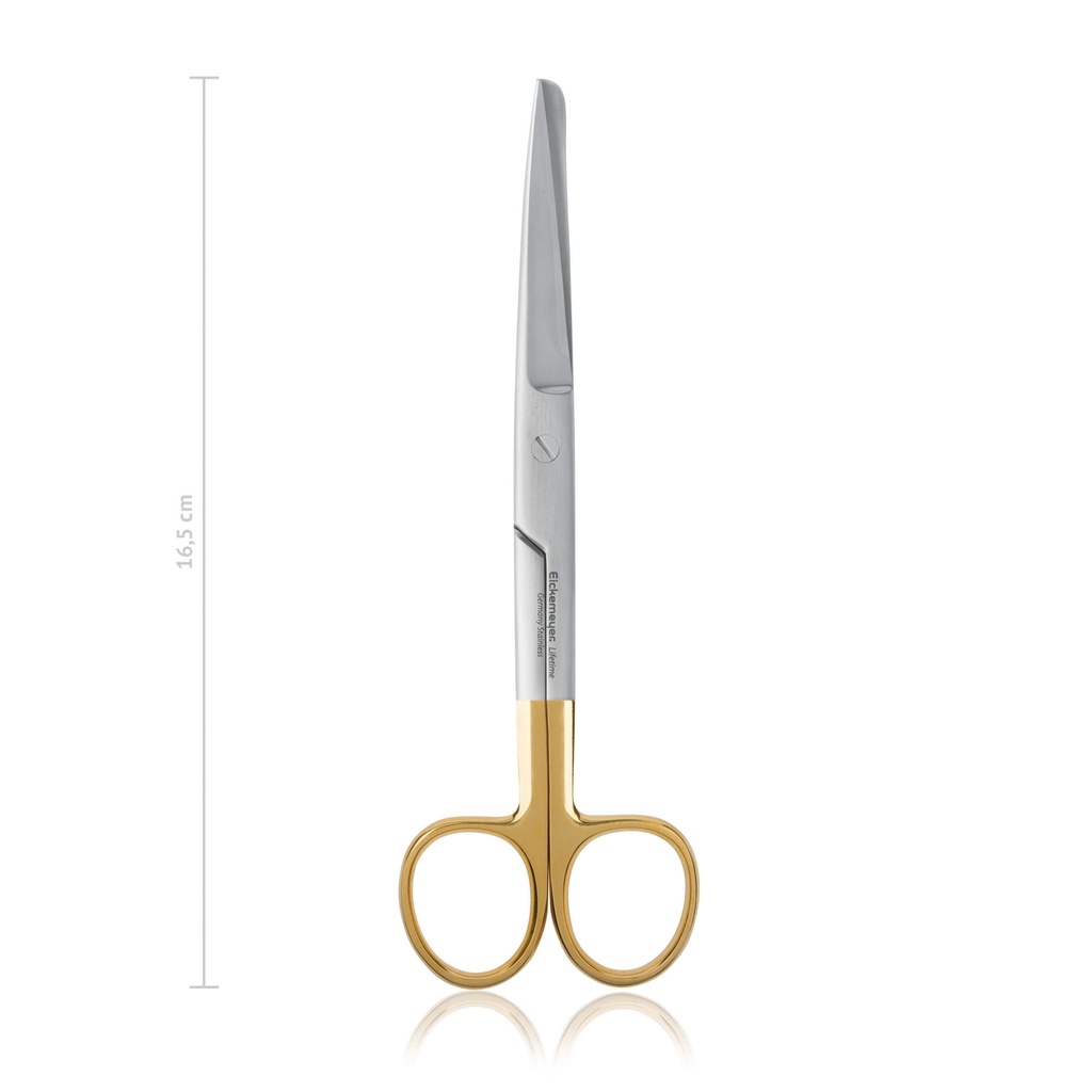 Surgical scissors, curved, sharp/blunt, TC, 16,5 cm 