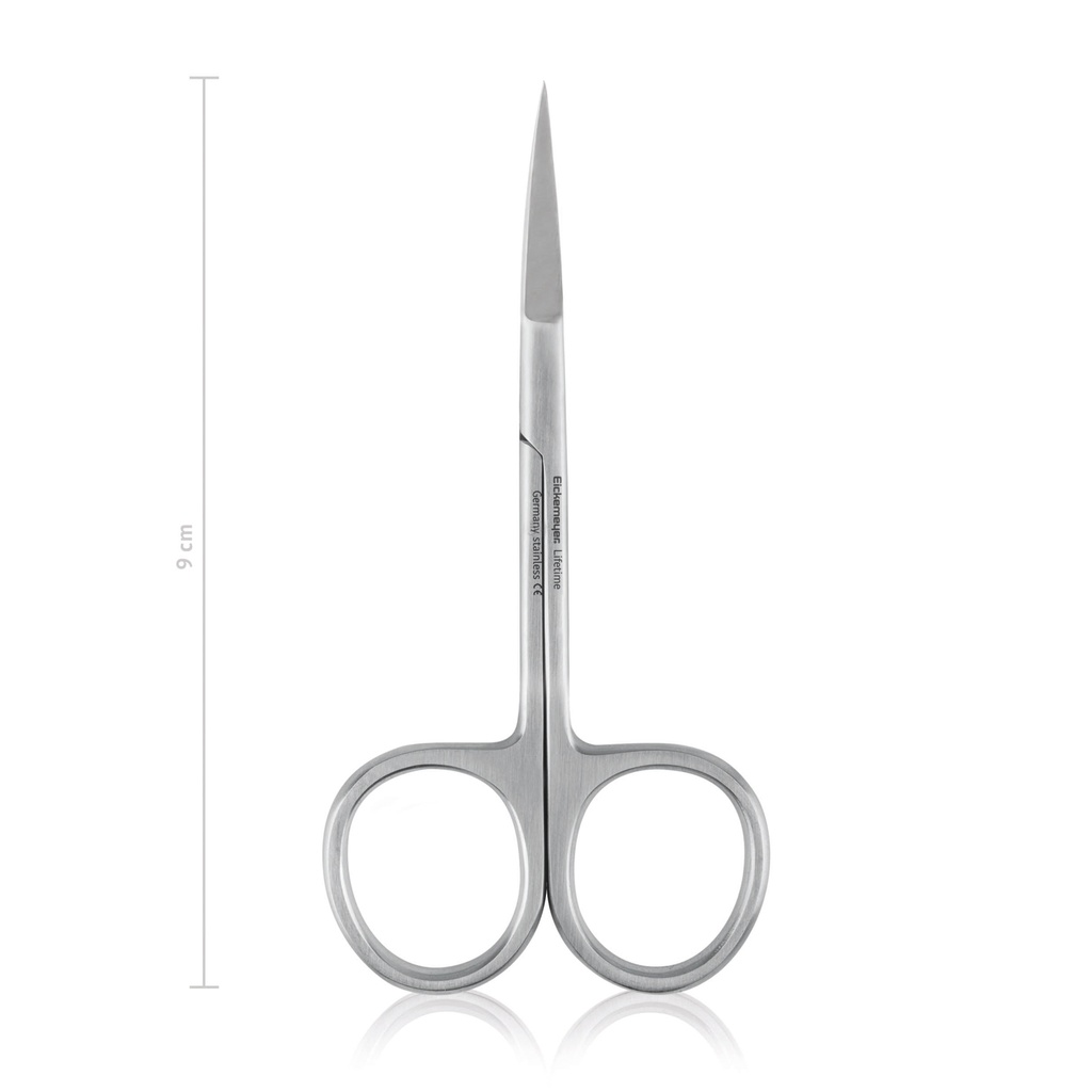 Delicate scissors, 9 cm, curved, sharp/sharp 