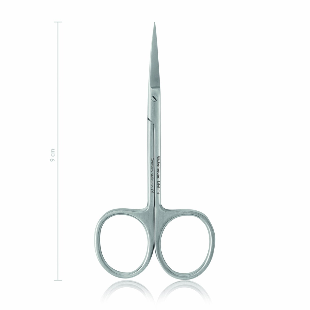 Delicate scissors, 9 cm, straight, sharp/sharp 