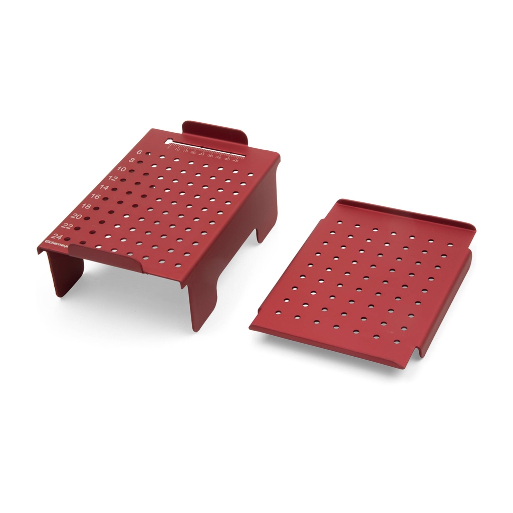 Rack for screws with 2,7 mm diam., red  