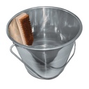 Stainless steel bucket, with brush 13 quart / 12 liter 