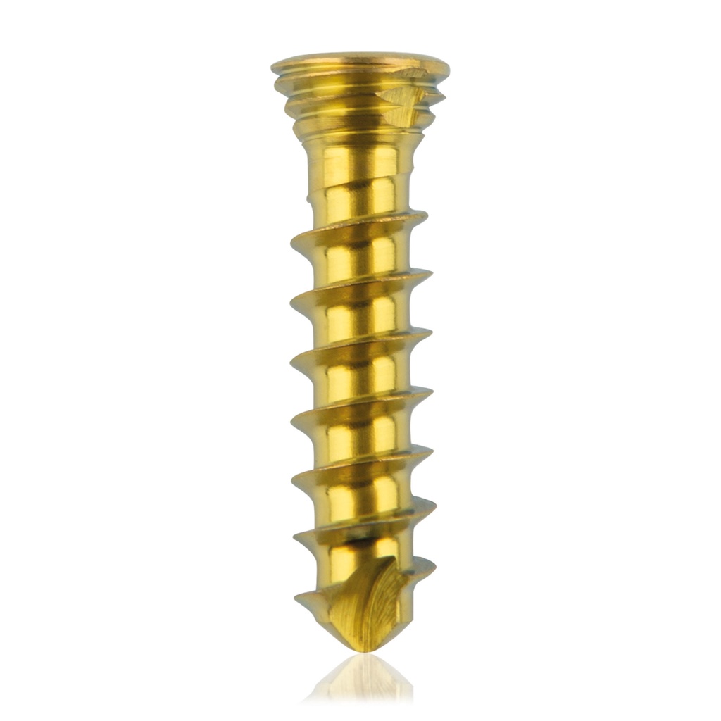 Titanium locking screw Ø2.3x10mm multidirectional, gold, Torx 6 self-drilling, self-tapping