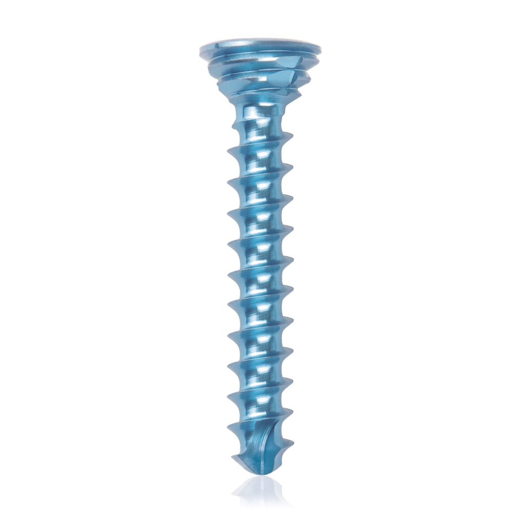 Titanium locking screw Ø2.7x18mm multidirectional, blue, Torx 10 self-drilling, self-tapping