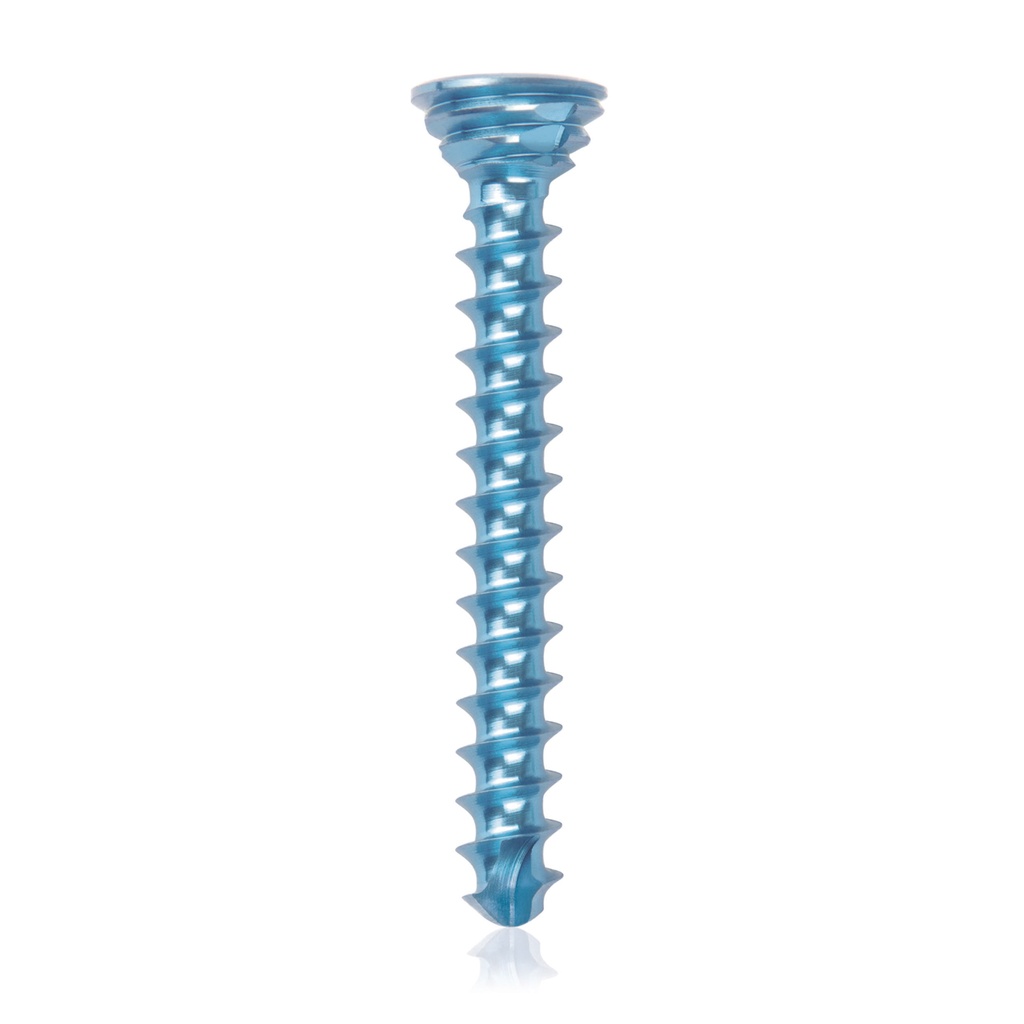 Titanium locking screw Ø2.7x22mm multidirectional, blue, Torx 10 self-drilling, self-tapping