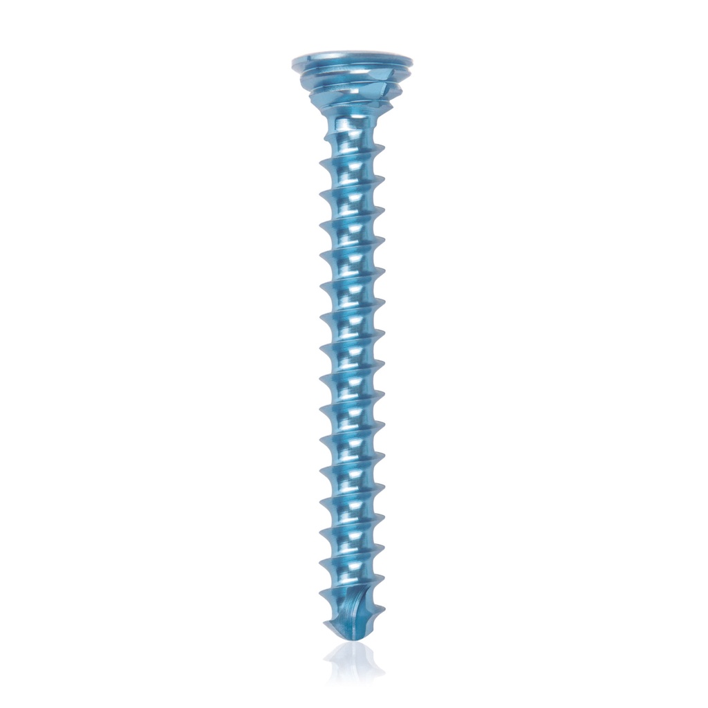 Titanium locking screw Ø2.7x24mm multidirectional, blue, Torx 10 self-drilling, self-tapping