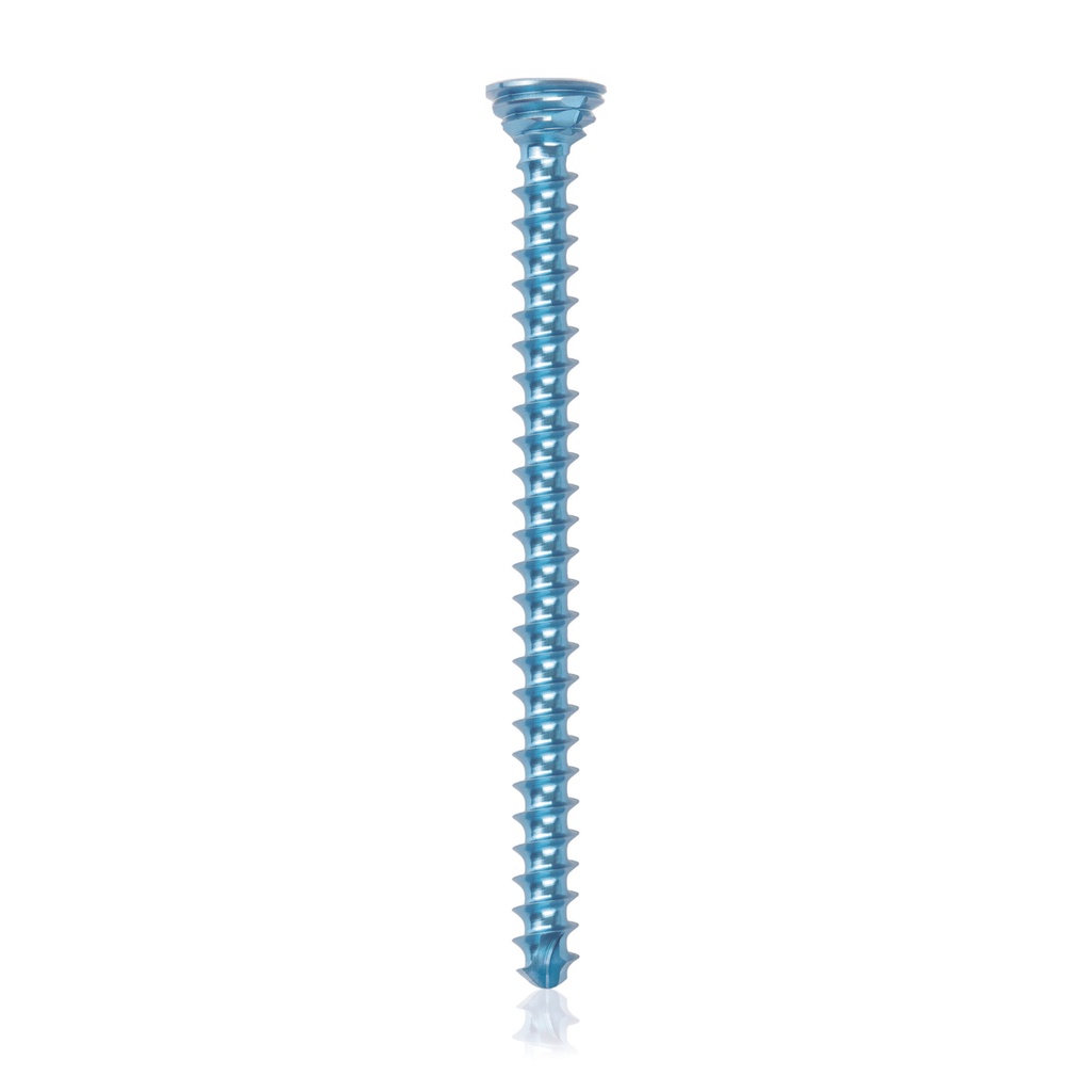 Titanium locking screw Ø2.7x 38mm, multidirectional, blue, Torx 10, self-drilling, self-tapping