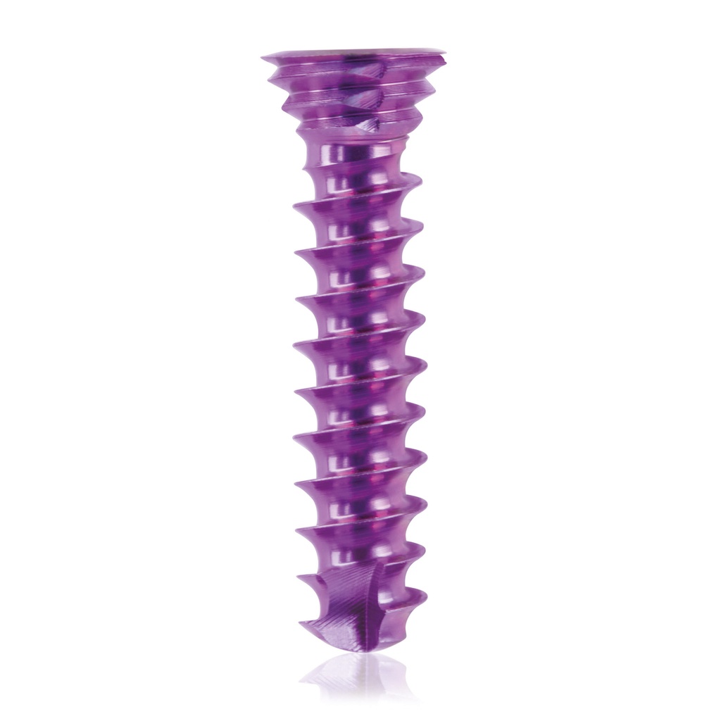 Titanium locking screw Ø3.5x 16mm, multidirectional, magenta, Torx 10, self-drilling, self-tapping