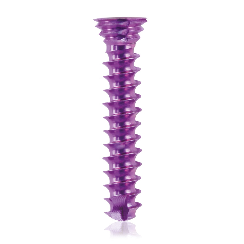 Titanium locking screw Ø3.5x 18mm,  multidirectional, magenta, Torx 10,  self-drilling, self-tapping