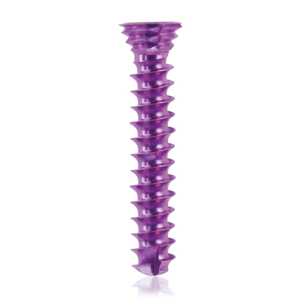 Titanium locking screw Ø3.5x 20mm, multidirectional, magenta, Torx 10, self-drilling, self-tapping