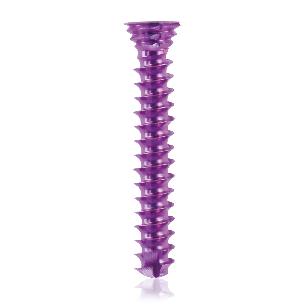 Titanium locking screw Ø3.5x 22mm,  multidirectional, magenta, Torx 10,  self-drilling, self-tapping