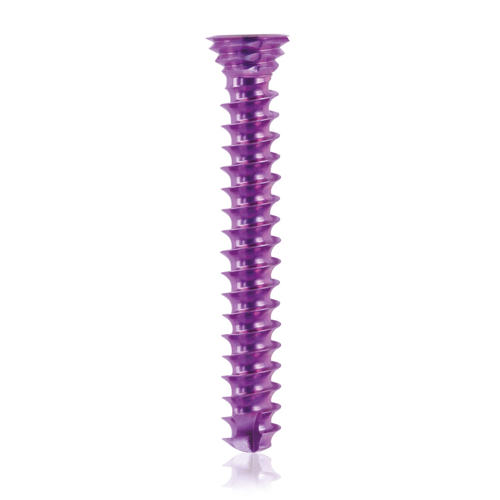 Titanium locking screw Ø3.5x 24mm,  multidirectional, magenta, Torx 10, self-drilling, self-tapping