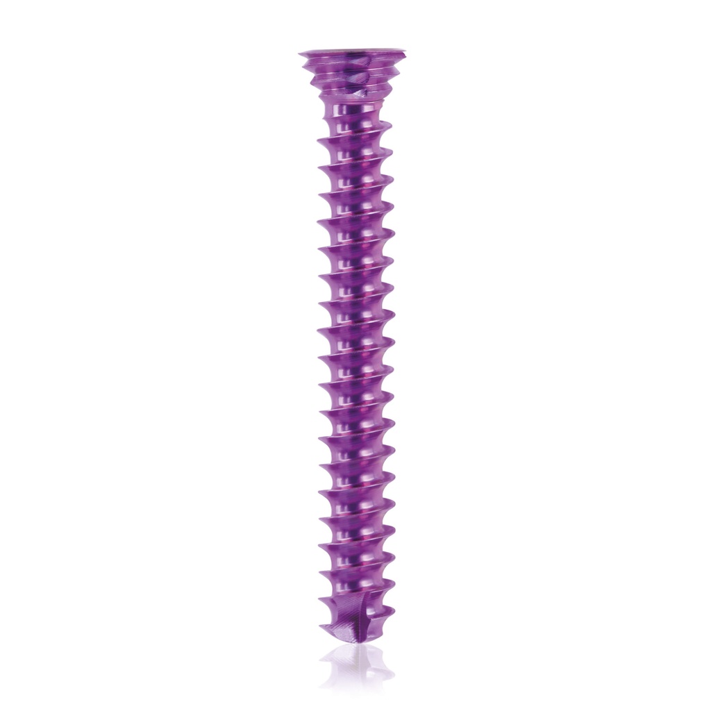 Titanium locking screw Ø3.5x 26mm, multidirectional, magenta, Torx 10, self-drilling, self-tapping