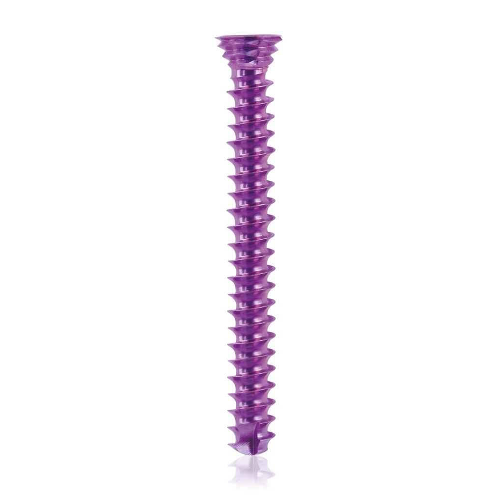 Titanium locking screw Ø3.5x 30mm, multidirectional, magenta, Torx 10, self-drilling, self-tapping