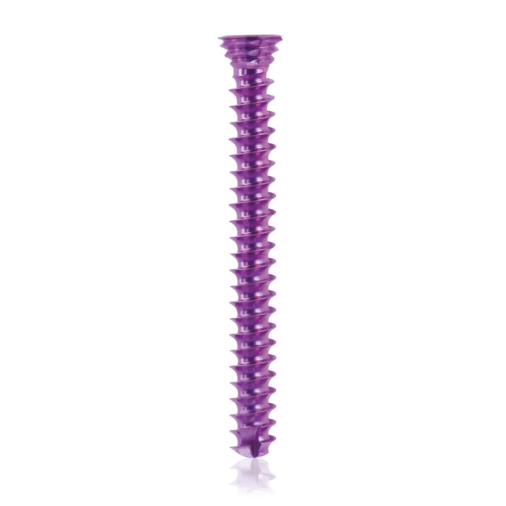 Titanium locking screw Ø3.5x 32mm, multidirectional, magenta, Torx 10, self-drilling, self-tapping